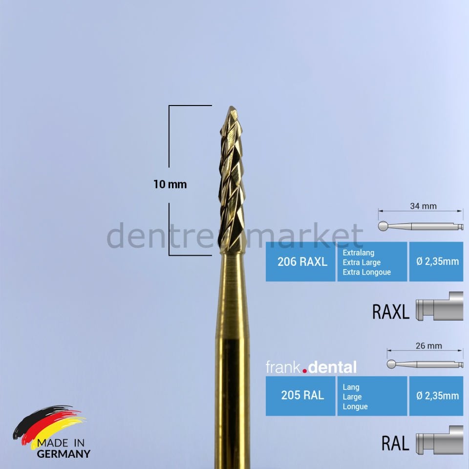 Titanyum Carpide Lindemann Cerrahi Frez - 166A RAL - RAXL