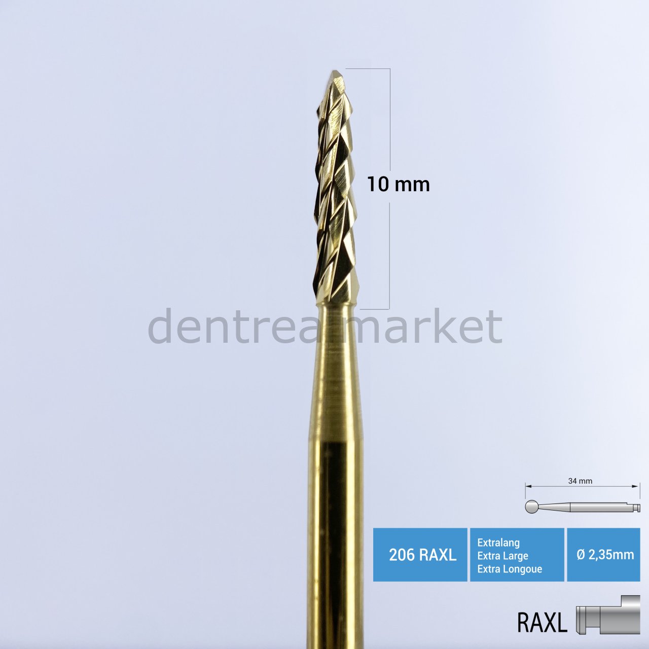 Titanyum Carpide Lindemann Cerrahi Frez - 166A RAL - RAXL Anguldurva - RAXL