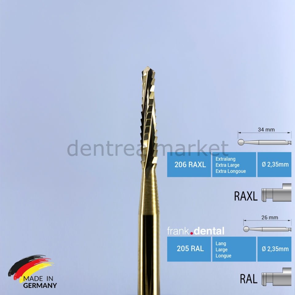 Titanyum Carpide Lindemann Cerrahi Frez - 166 RAL - RAXL