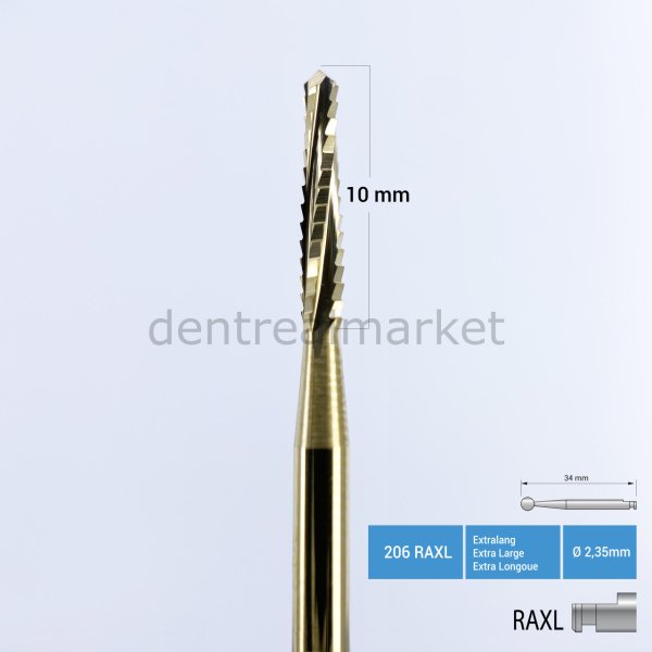 Titanyum Carpide Lindemann Cerrahi Frez - 166 RAL - RAXL Anguldurva - RAXL
