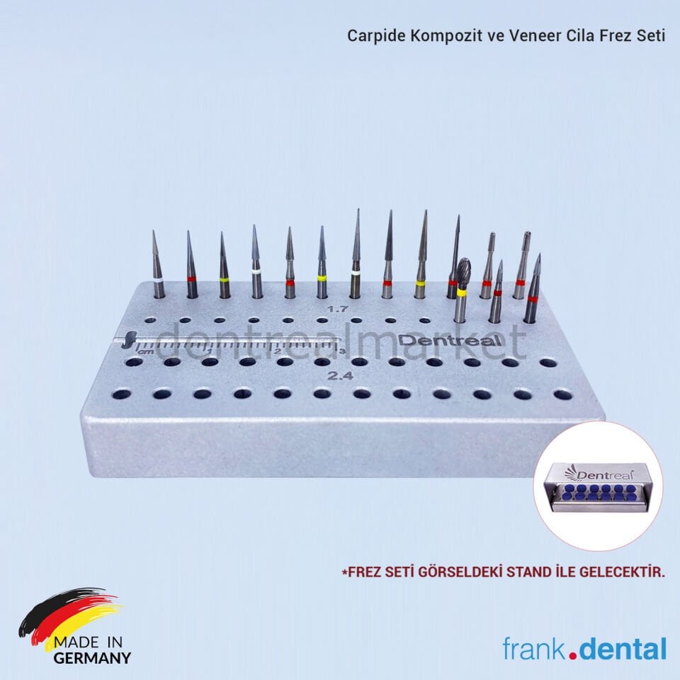 Carpide Kompozit ve Veneer Cila Frez Seti
