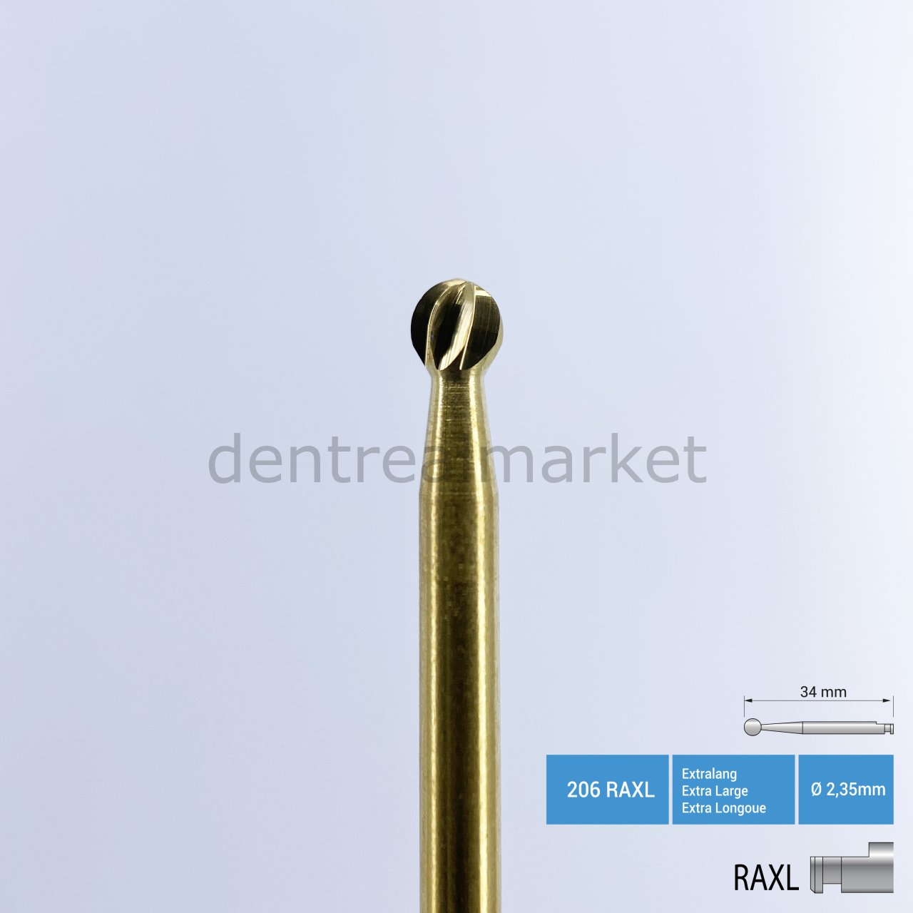 Titanyum Carpide Cerrahi Frez Rond - 141 RAL - RAXL Anguldurva - RAXL - Ø 029
