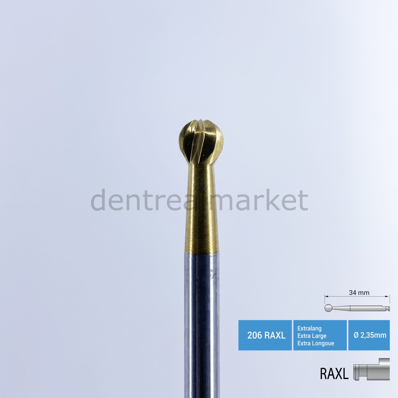 Titanyum Carpide Cerrahi Frez Rond - 141 RAL - RAXL Anguldurva - RAXL - Ø 031