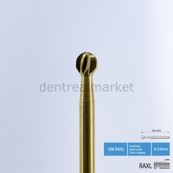 Titanyum Carpide Cerrahi Frez Rond - 141 RAL - RAXL Anguldurva - RAXL - Ø 035