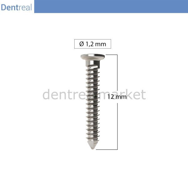 Bonefix GBR Vida Titanyum Kemik Sabitleme Mini Vida Refil - Ø 1,2 mm 12 mm