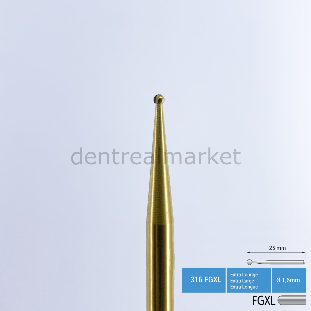 Titanyum Carpide Cerrahi Frez Rond - 141 FGXL Aeratör - FGXL - Ø 010