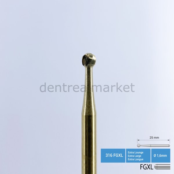 Titanyum Carpide Cerrahi Frez Rond - 141 FGXL Aeratör - FGXL - Ø 023