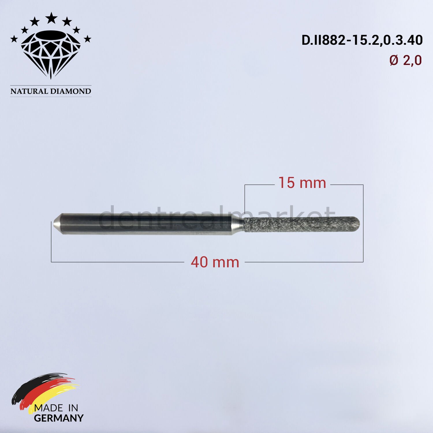 Imes Icore Wieland Elmas Cad Cam Drill 2,0 mm