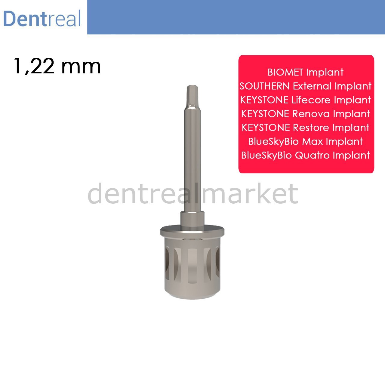 Keystone Lifecore Implant için Screwdriver 1,22 mm