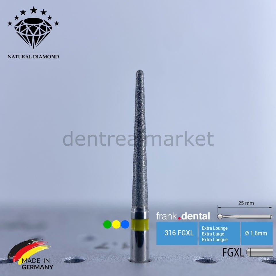 Doğal Elmas Frez - Aeratör - 856L - Uzun Konik - 5 Adet