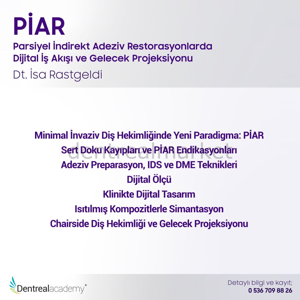 PİAR - Parsiyel İndirekt Adeziv Restorasyonlarda Dijital İş Akışı ve Gelecek Projeksiyonu - Dt. İsa Rastgeldi