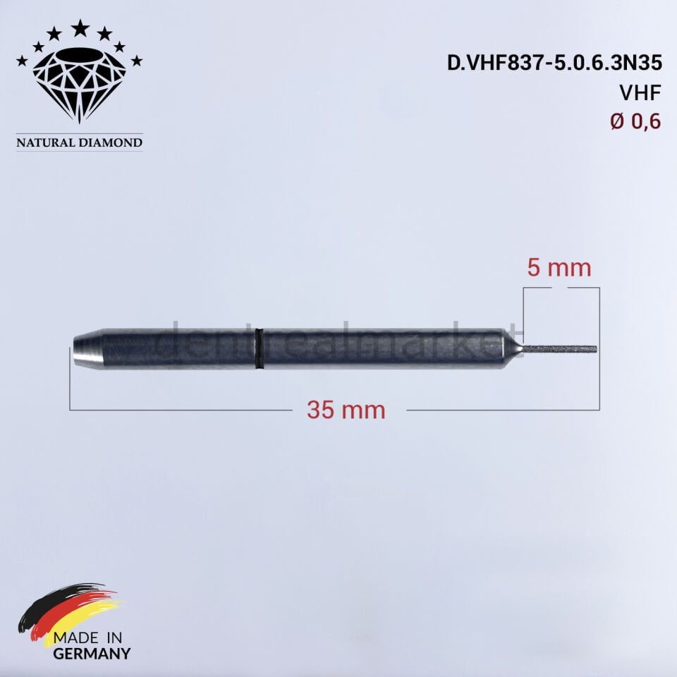 VHF Elmas Cad Cam Drill 0,6 mm