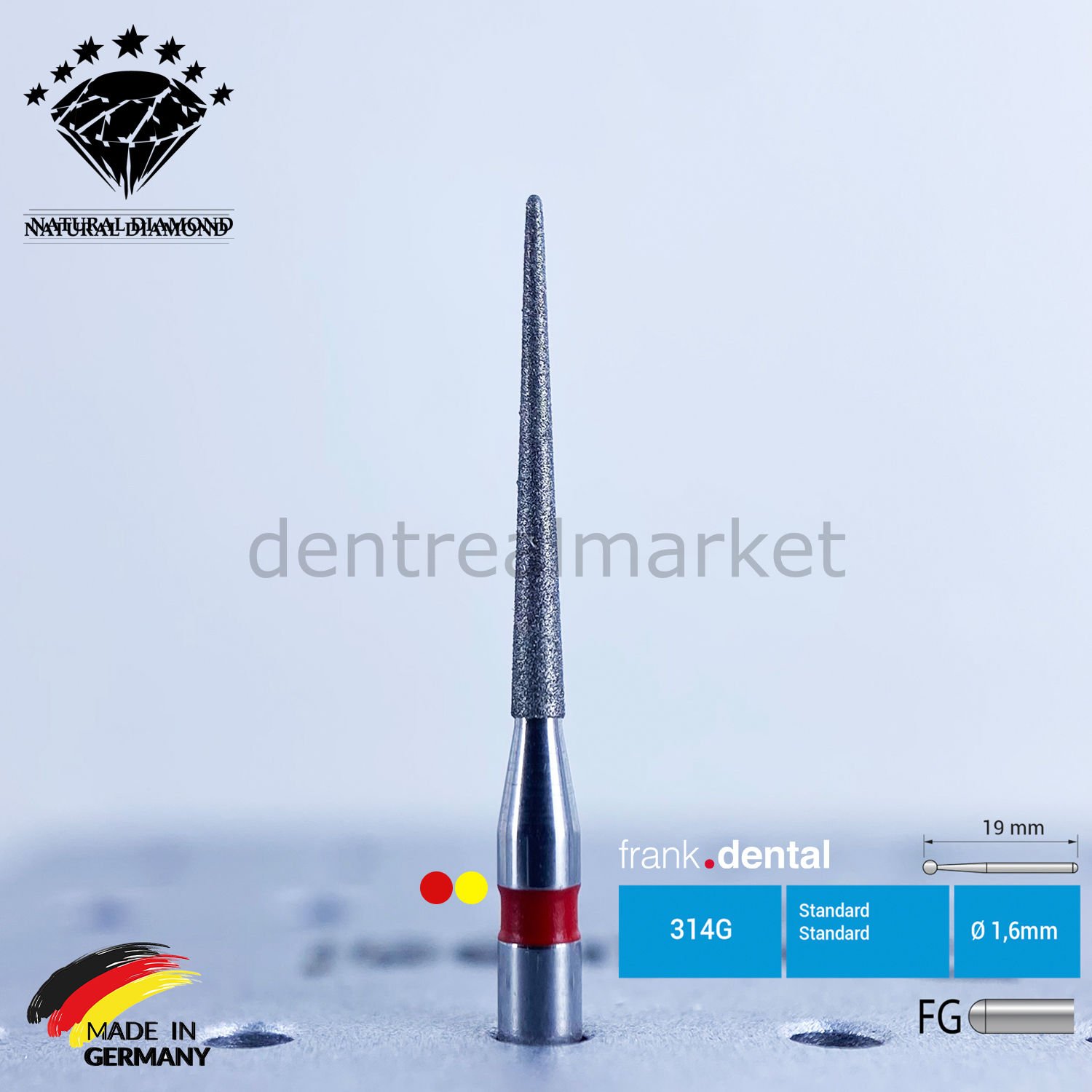 Doğal Elmas Frez - 859L - Arayüz Frezi - 5 Adet