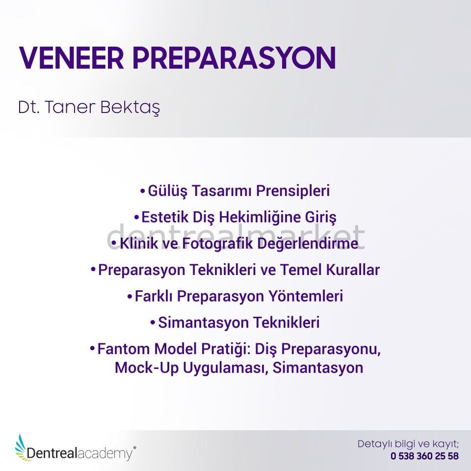 Veneer Preparasyon - Hands-On - Dt. Taner Bektaş