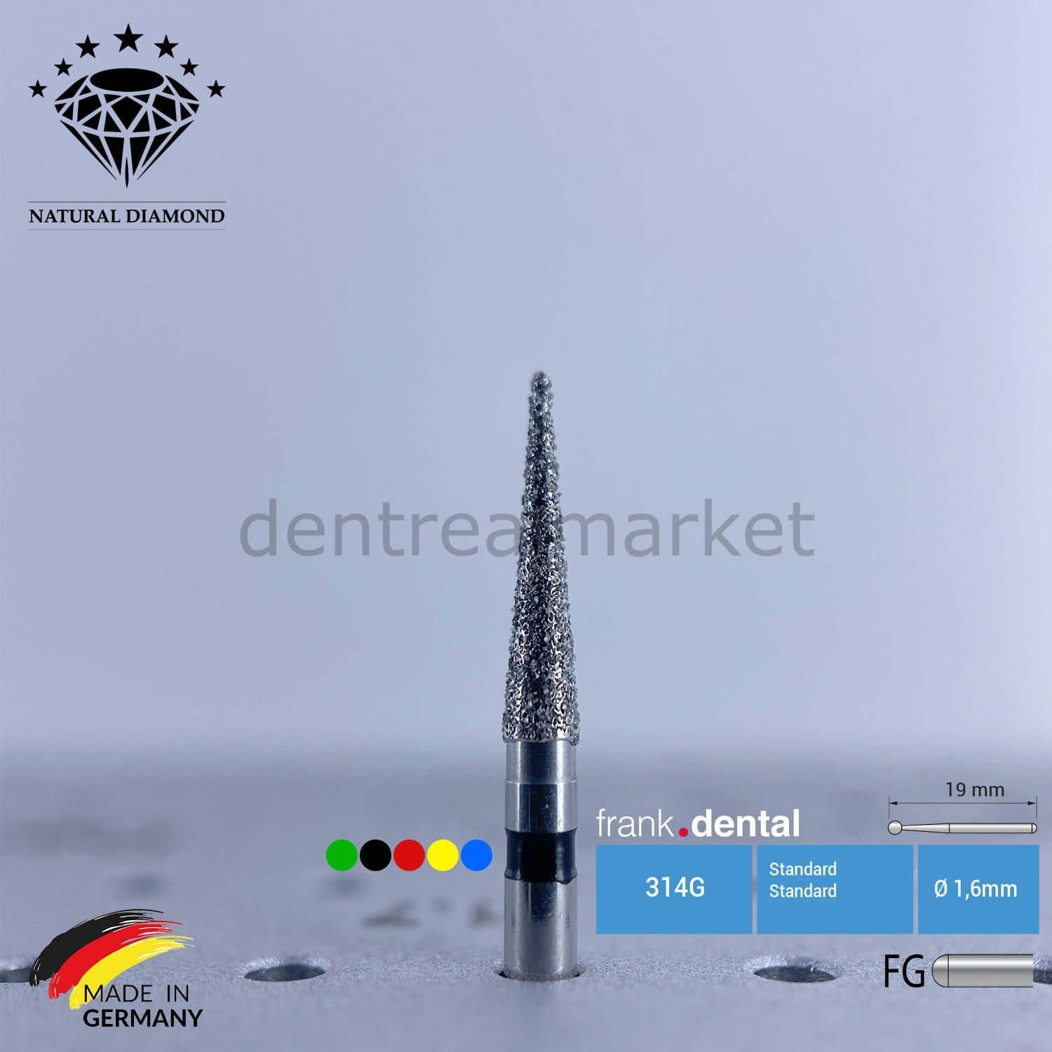 Doğal Elmas Frez - Aeratör - 858 - İğne Uç - 5 Adet
