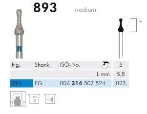893 Sentetik Elmas Frez - 5 Adet