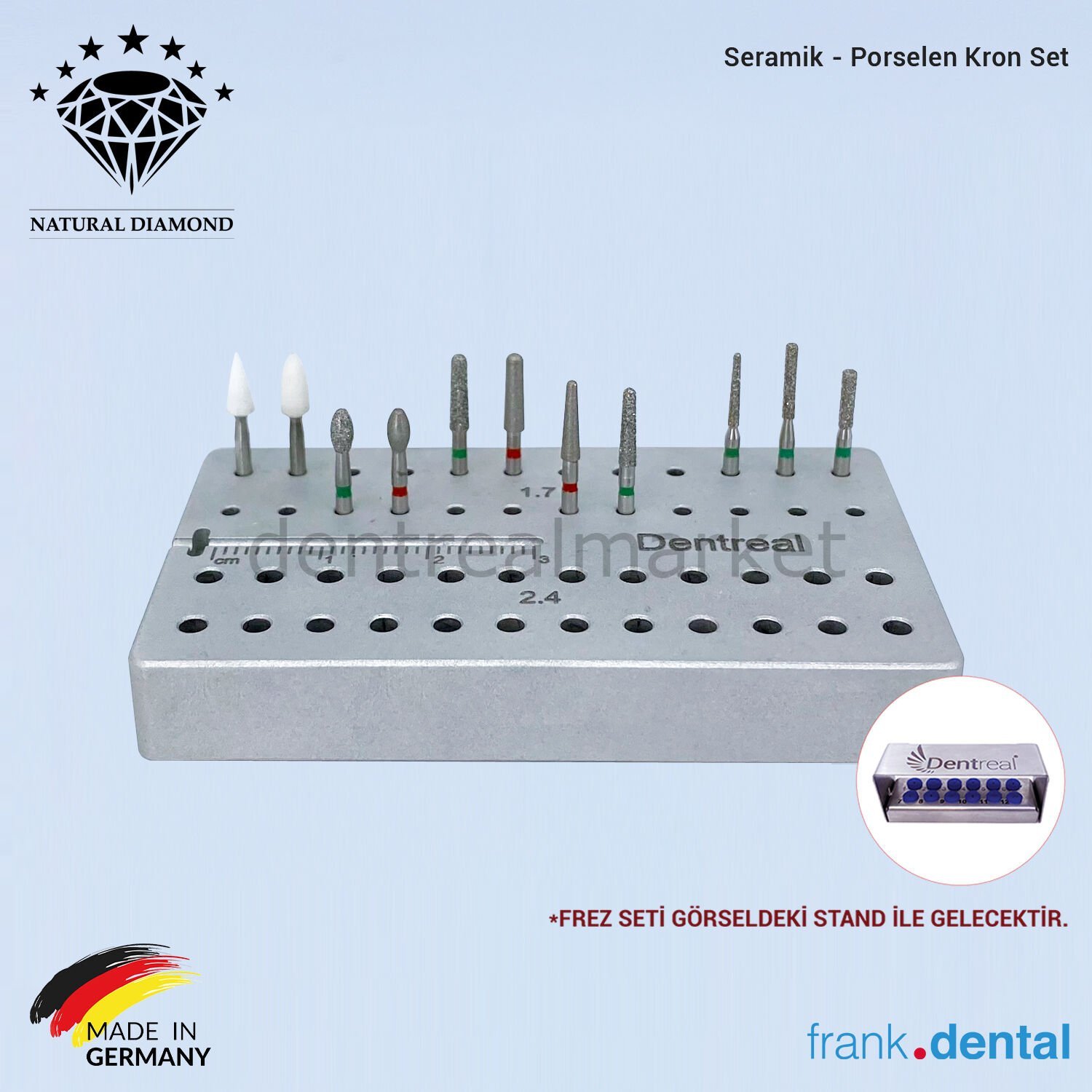 Seramik - Porselen Kron Set - Elmas Frez
