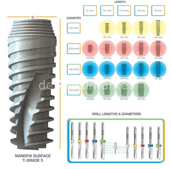 Titanyum İmplant ve Üst Yapı Dahil Çap:5 mm