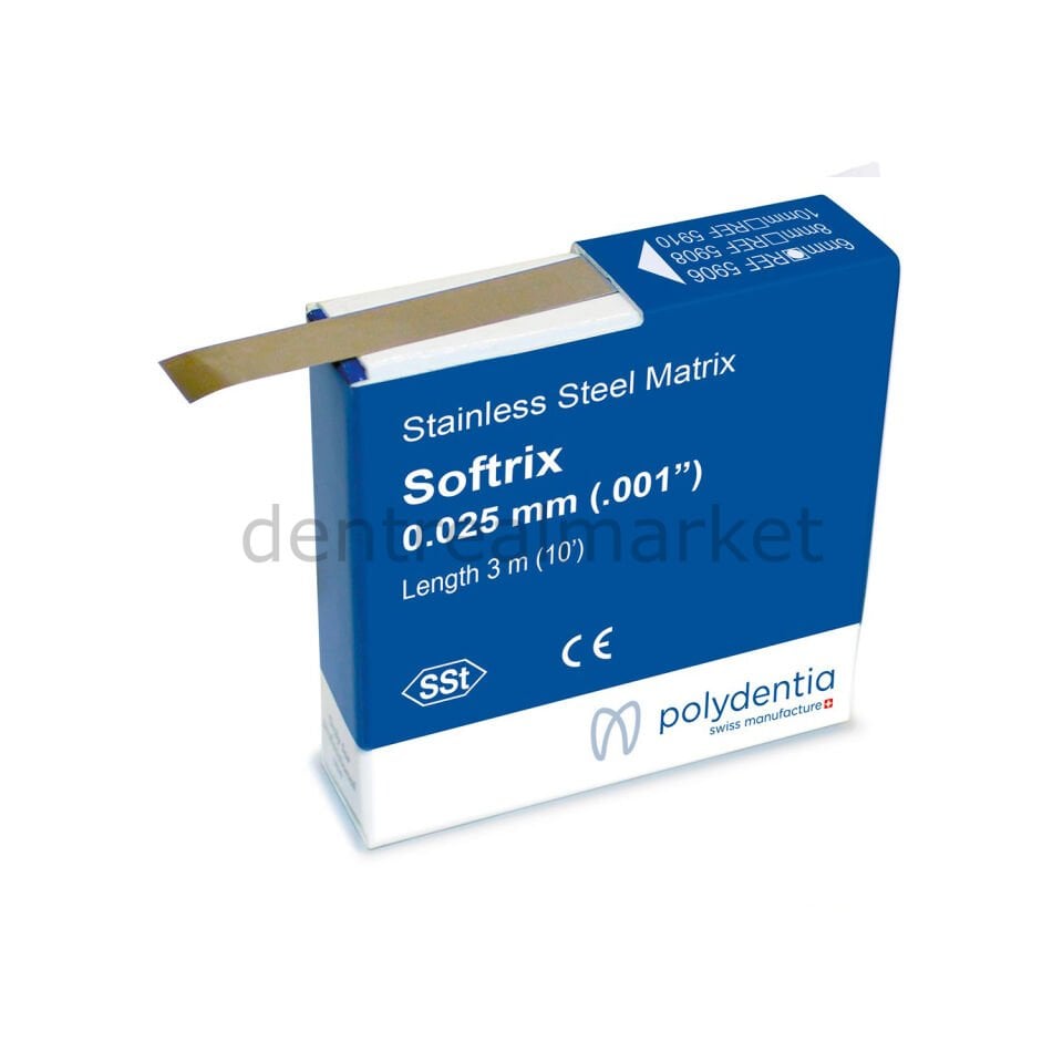 Softrix Yumuşak Çelik Matrix Bandı - 3 mt - Kalınlık 0,025 mm
