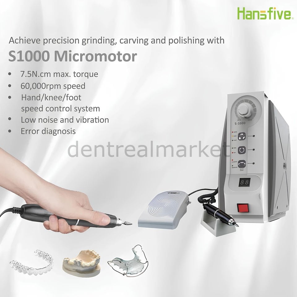 S1000 Masaüstü Mikromotor Lab Tipi Dizden Kumandalı / 60.000 Devir / 7.5 N.cm Tork