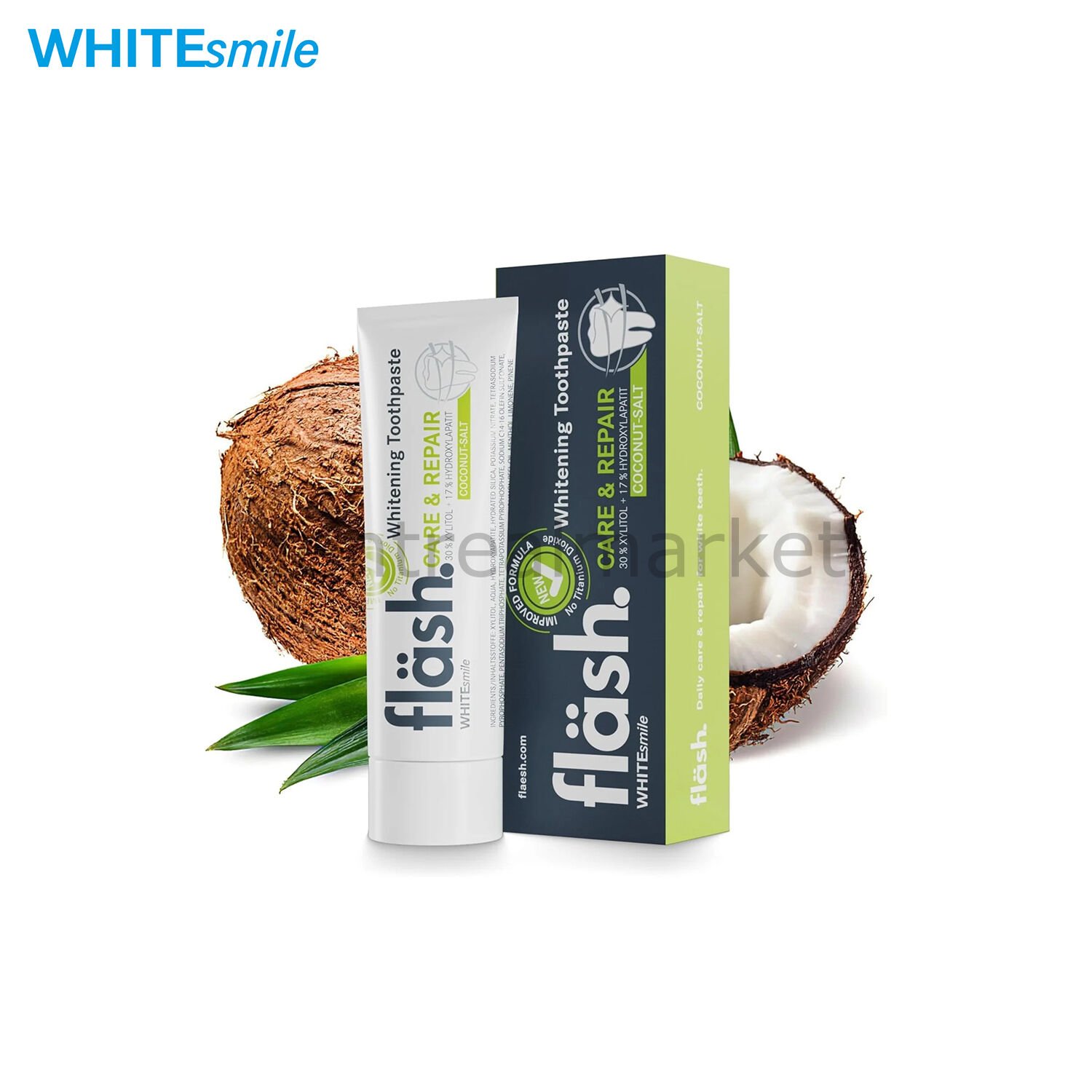 Flash Beyazlatıcı Diş Macunu – Hindistan Cevizi & Tuz Aromalı