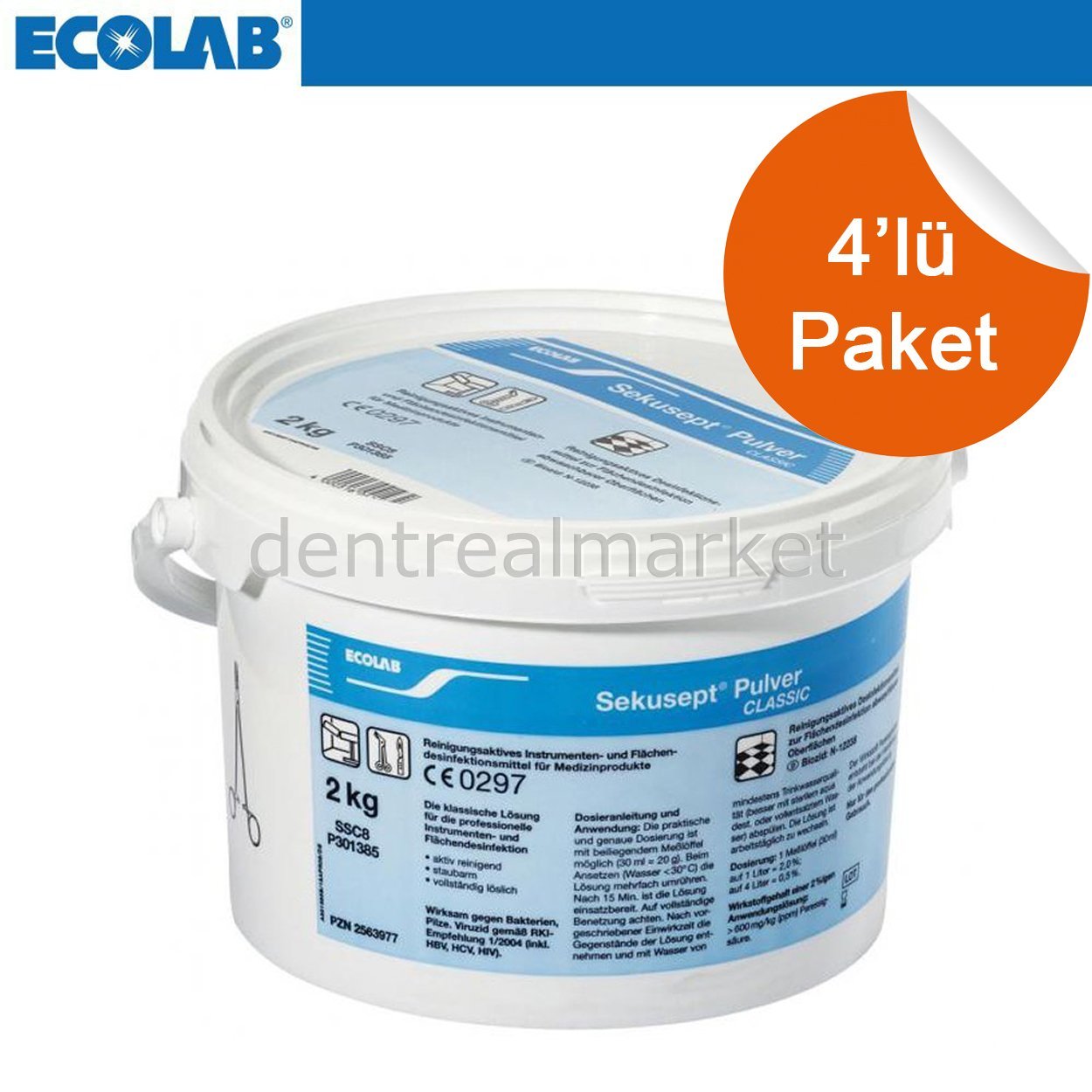 Sekusept Pulver Classic Alet Temizlik ve Dezenfeksiyon 4x2 kg