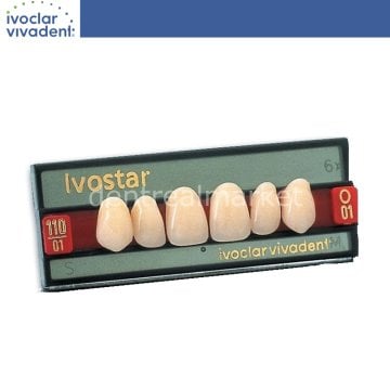 İvostar 3 Katmanlı Akrilik Üst Anterior Diş 6'lık