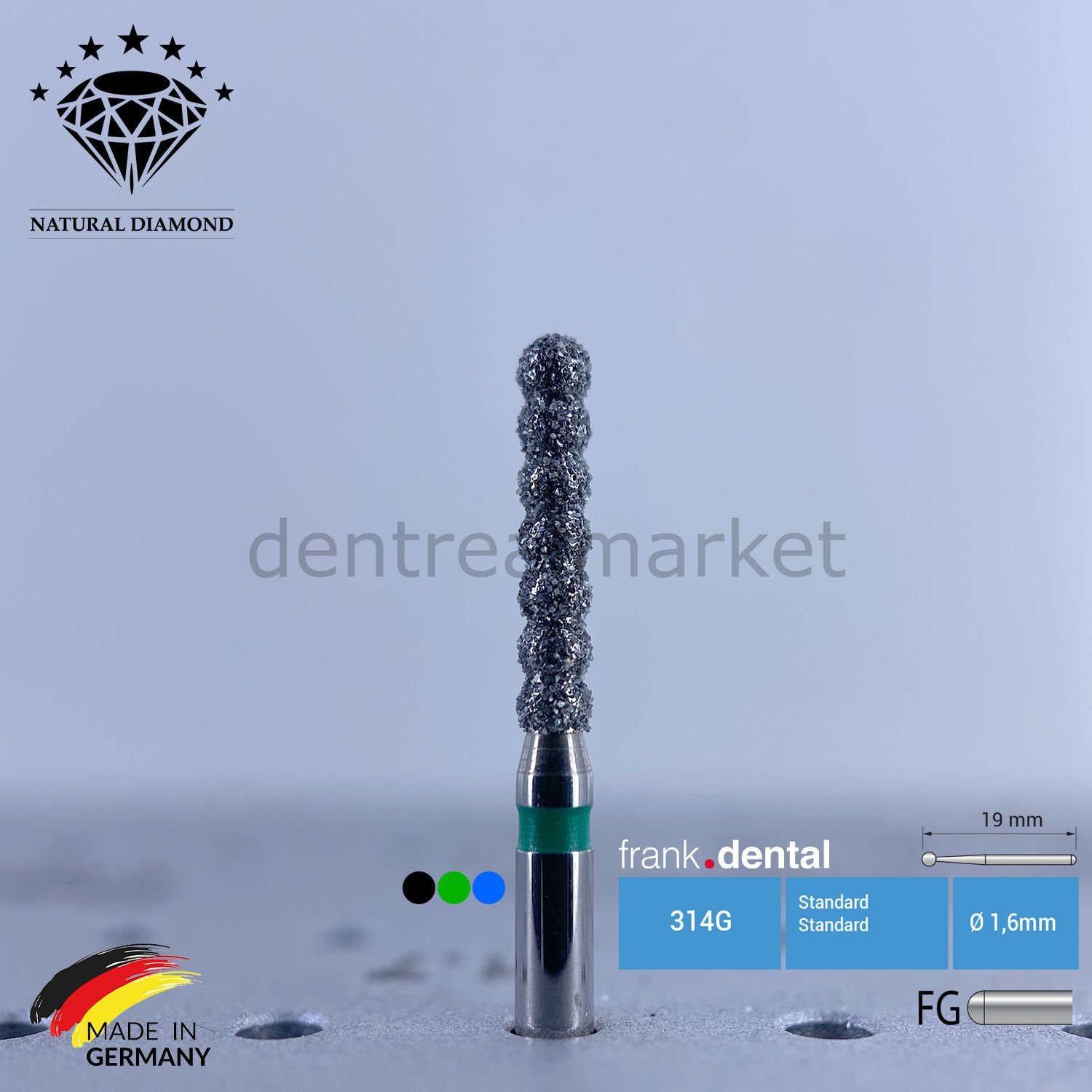 Doğal Elmas Frez - Sipiral - Aeratör 6052 - 5 Adet