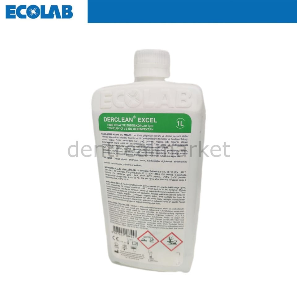 Derclean excel Konsantre Alet Dezenfektanı 1 Lt