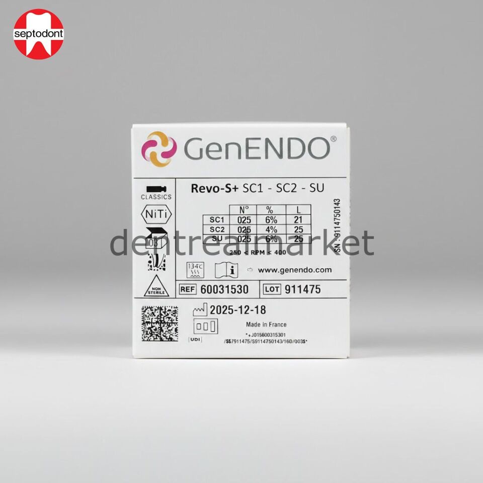 GenENDO Revo-S+ 6'lı Eğe - 25 mm + Biodentine Kampanya