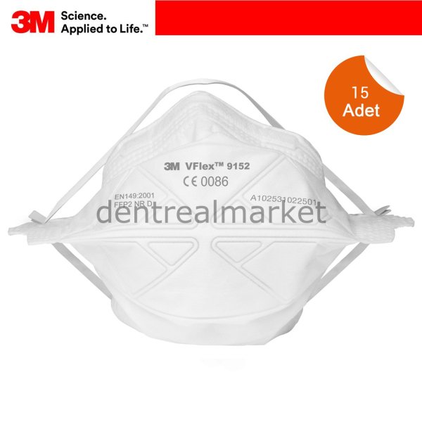 3M 9152E N95 Maske FFP2, Ventilsiz 15 Adet