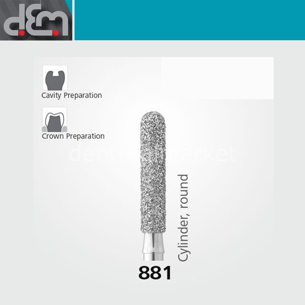 DX Sentetik Elmas Frez - 881 - Silindir - 10 Adet