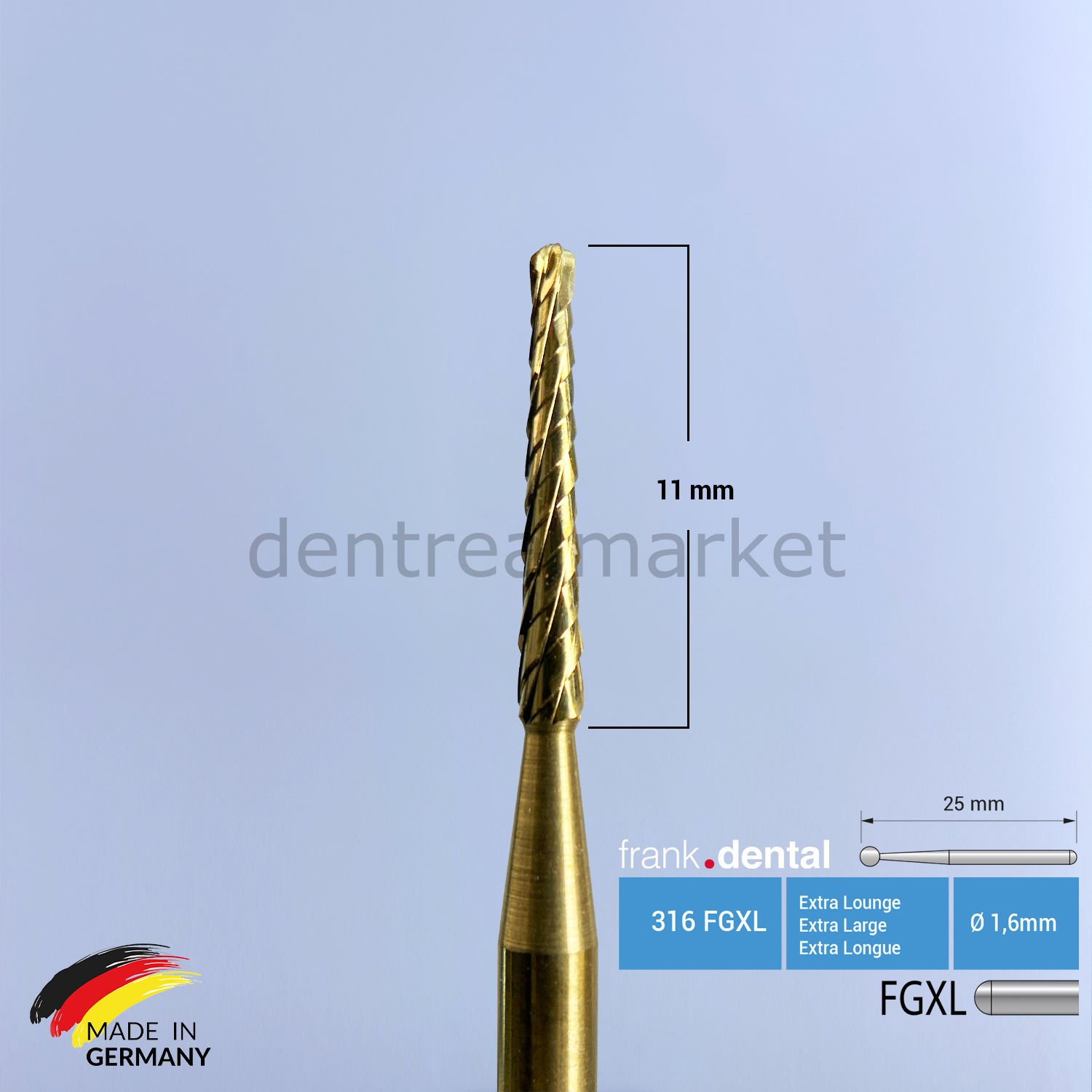 Titanyum Carpide Lindemann Cerrahi Frez - 262 FGXL