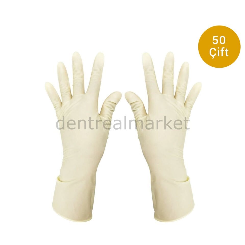 Steril Latex Pudrasız Cerrahi Eldiven No: 7,5 - 50 Çift SKT:01/25***