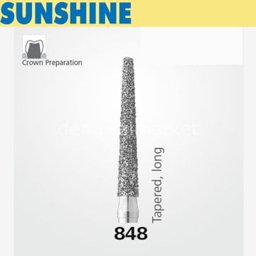848 Sentetik Elmas Frez - 5 Adet - Konik