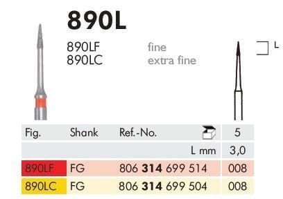 890L Sentetik Elmas Frez - 5 Adet