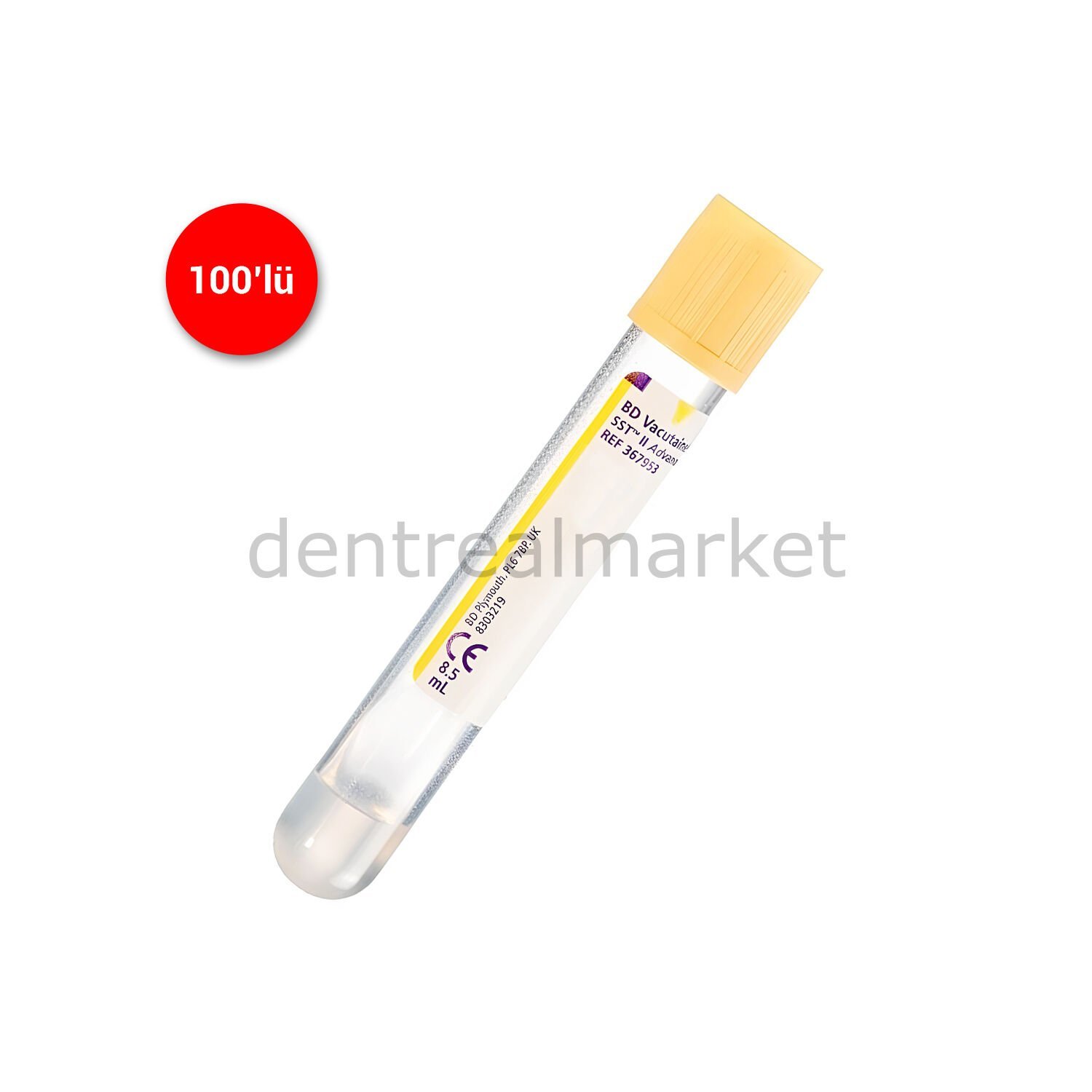 Sarı Kan Alma Tüpleri 8,5 ml - 100'lü