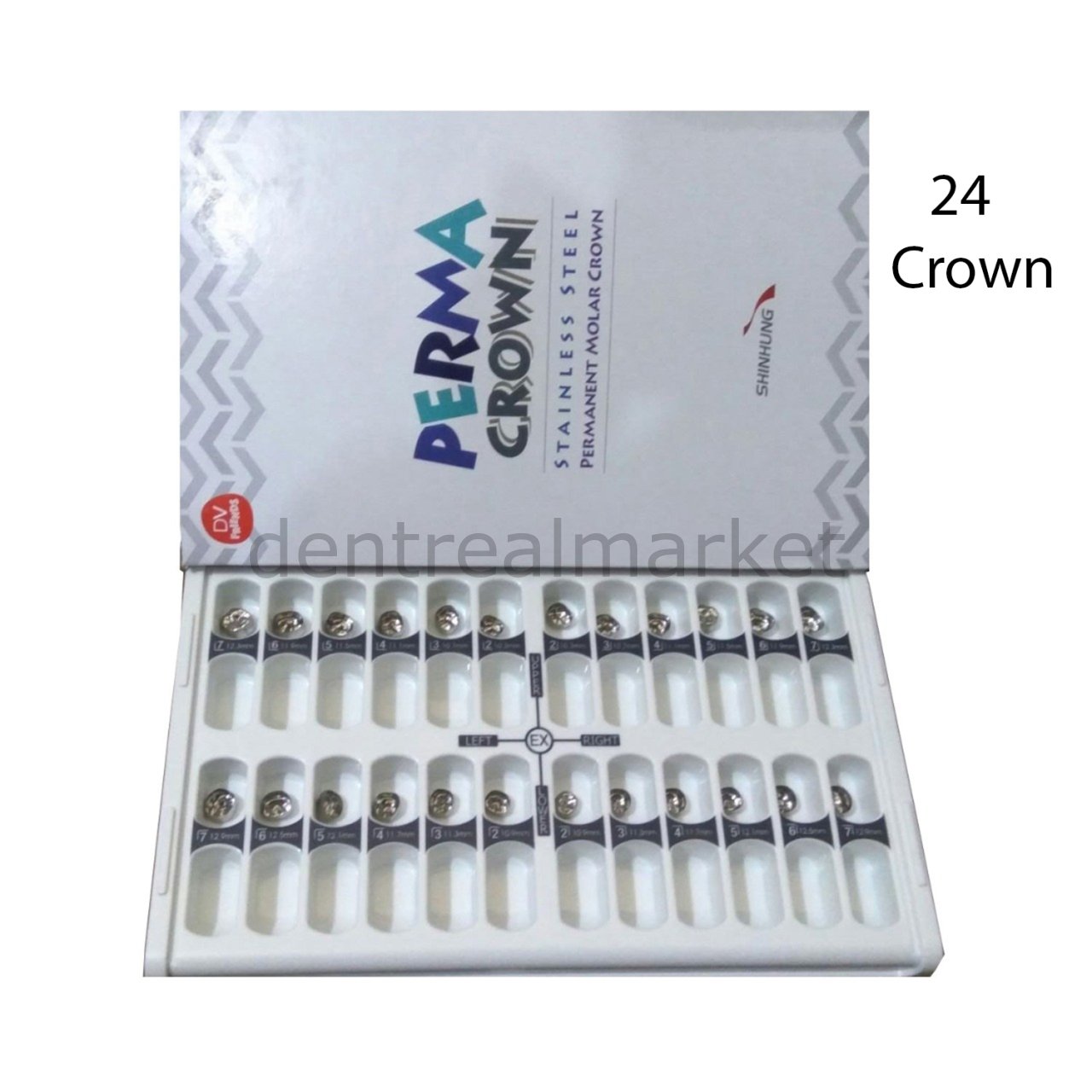 Perma Crown Kalıcı Çelik Kuron İntro Set 24 Kron - Molar