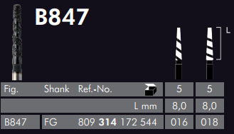 Black Cobra Line Sentetik Elmas Frez - 5 Adet