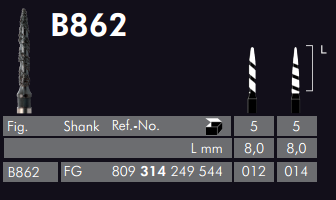Black Cobra Line Sentetik Elmas Frez - 5 Adet