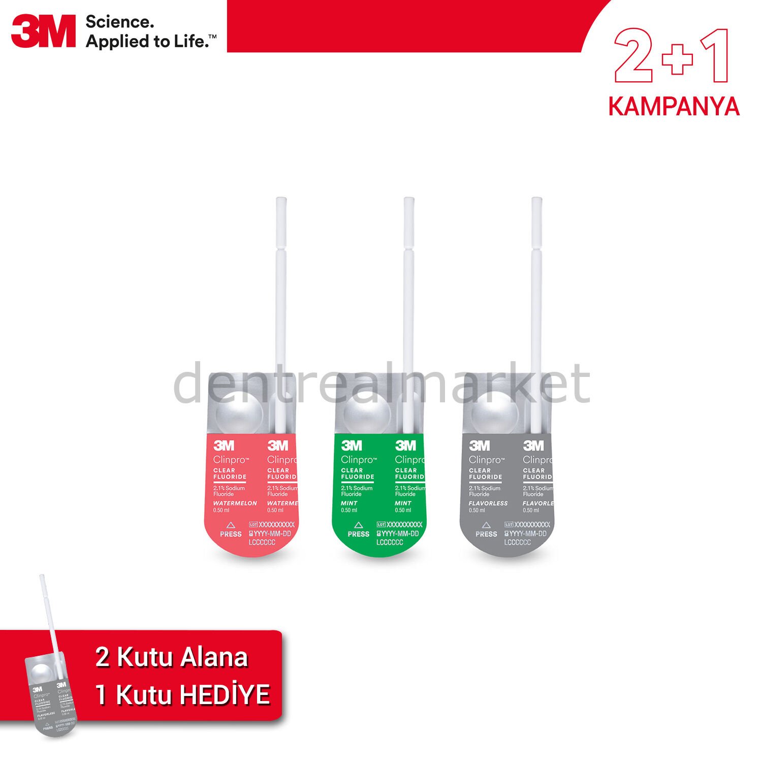 Clinpro Clear Florür Tedavisi - Tek Kullanımlık L-Pop 50 Adet - 2+1 Kampanya