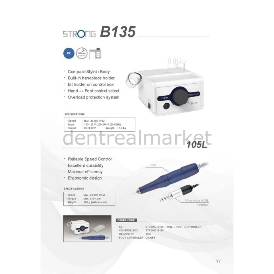 Traus B135/105L Labaratuar Mikromotor