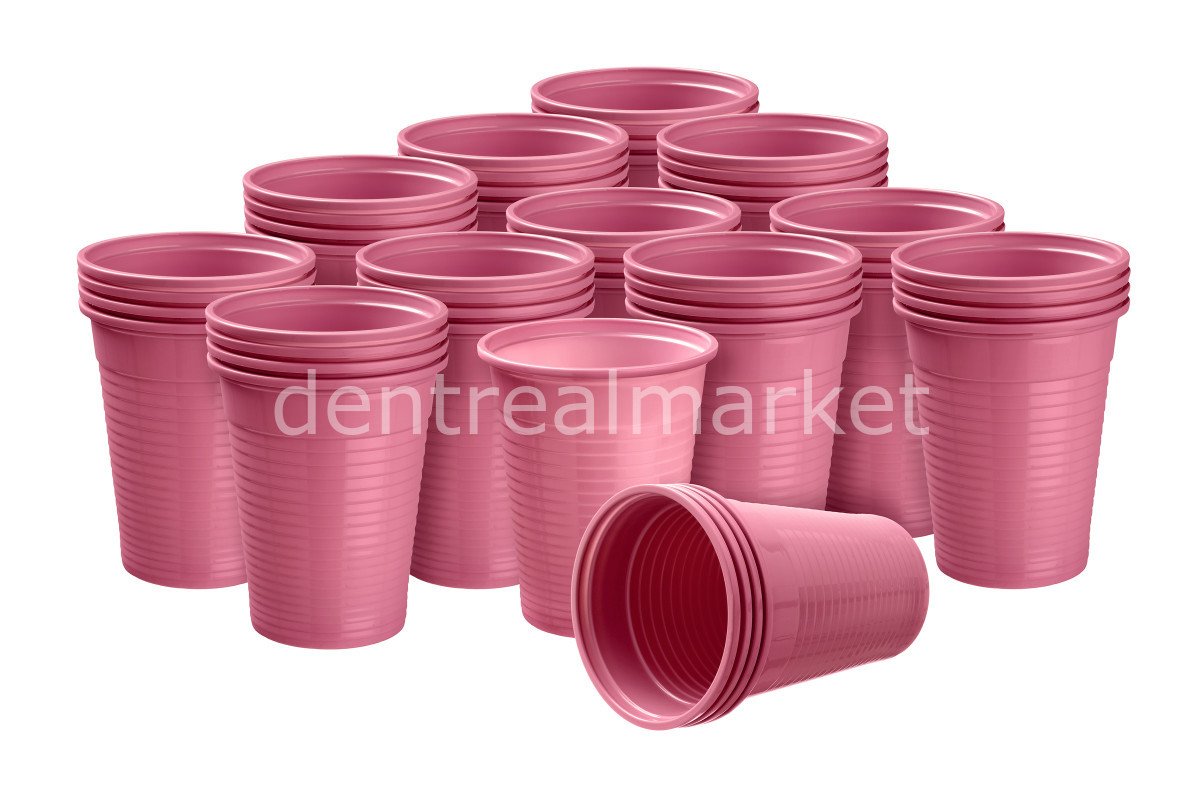 Renkli Plastik Bardak - 500 Adet Pink