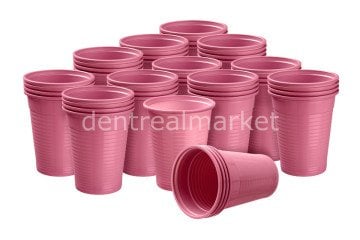 Renkli Plastik Bardak - 500 Adet Pink