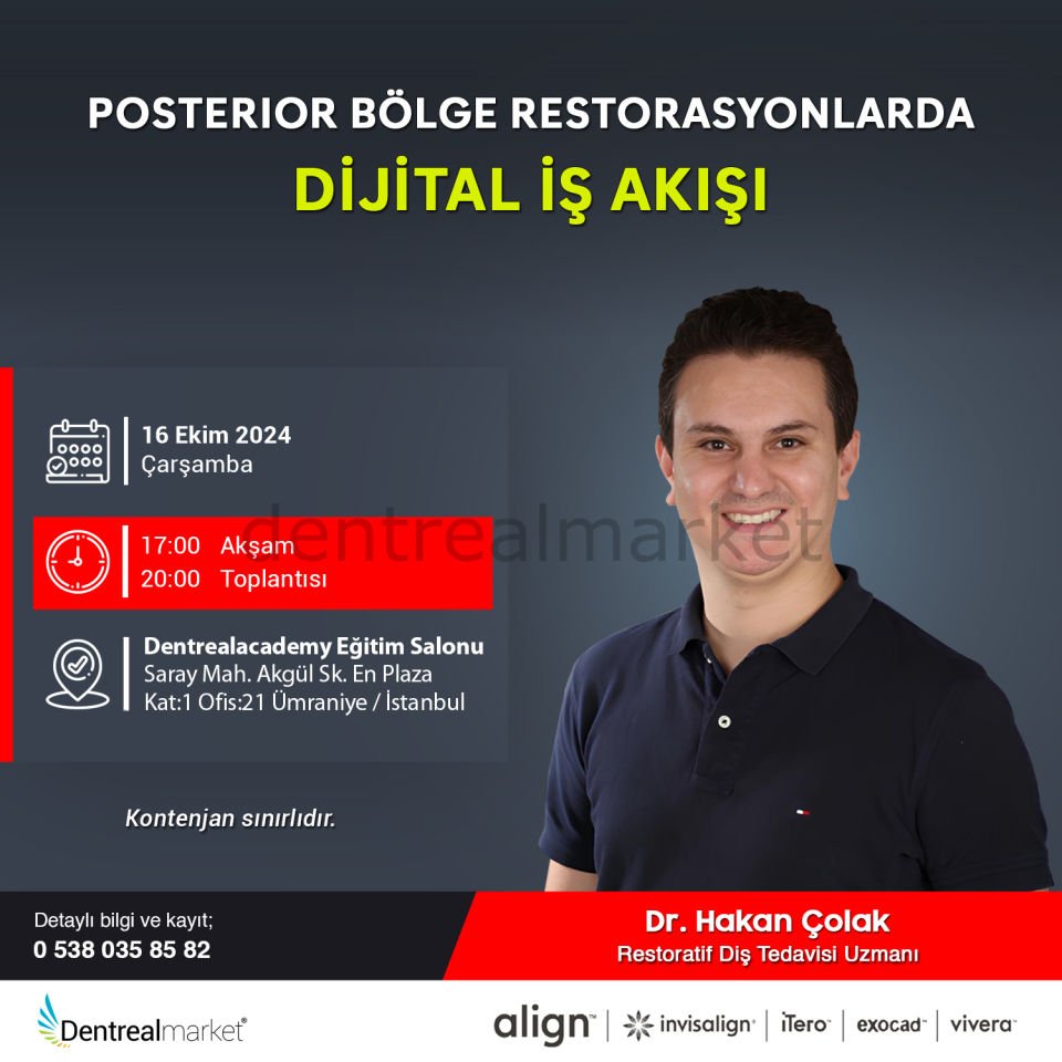 Posterior Bölge Restorasyonlarda Dijital İş Akışı - Dr. Hakan Çolak