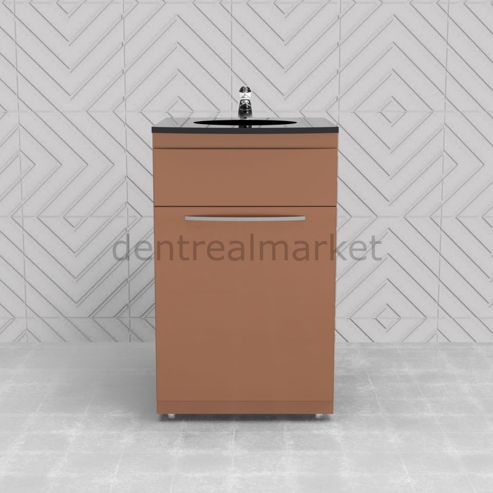 Klinik Dolap - Modül - Lavabolu Corian Tezgah GL11