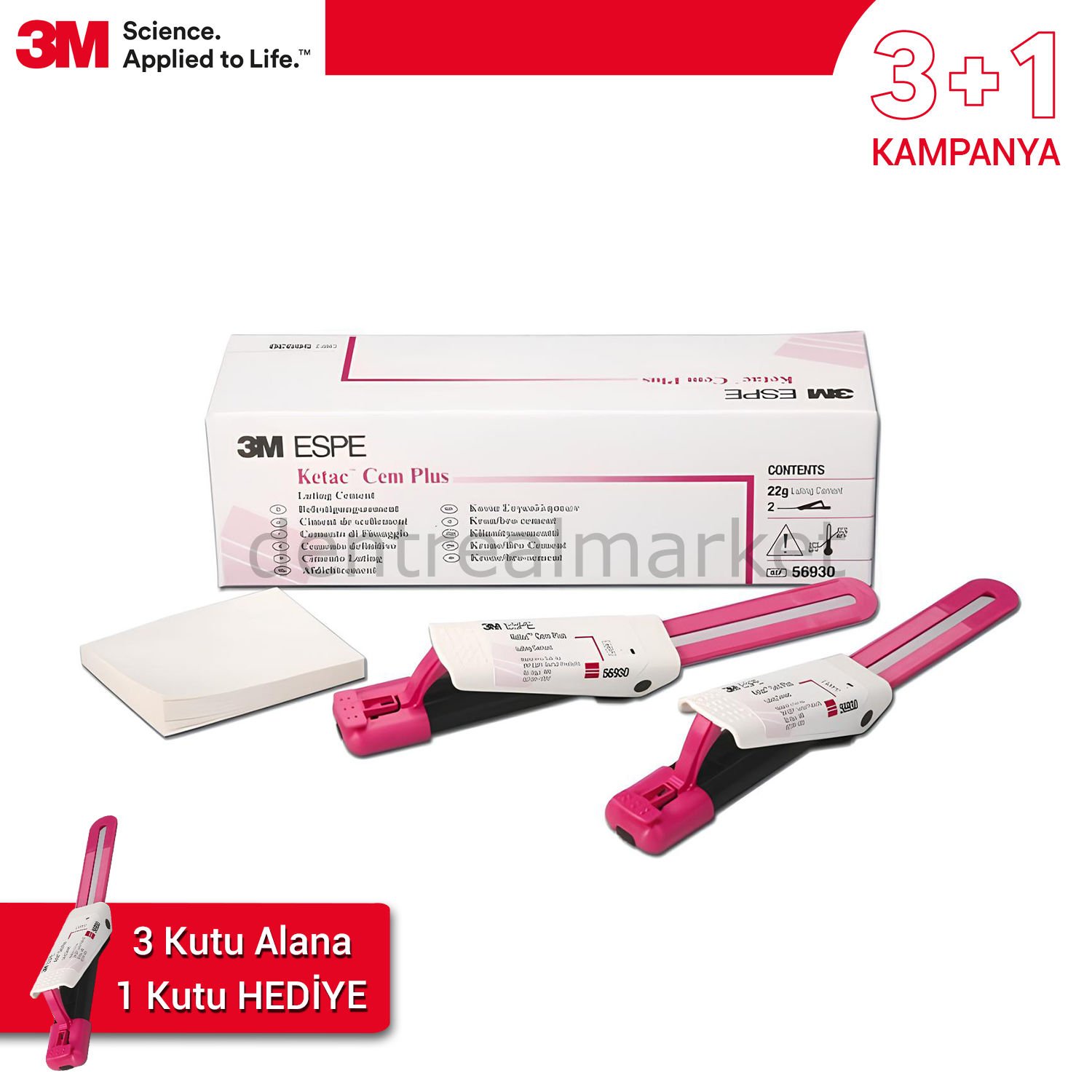 Ketac Cem Plus Rezin Modifiye Camiyonomer Siman - 3+1 Kampanya