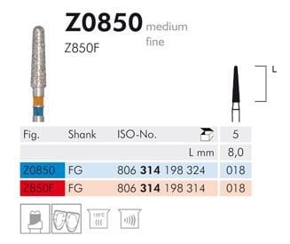 Z0850 Zirkon İçin Elmas Frez - 2 Adet