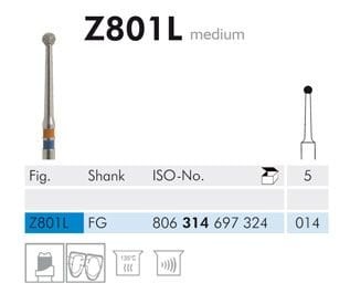 Z801L Zirkon İçin Elmas Frez - 2 Adet