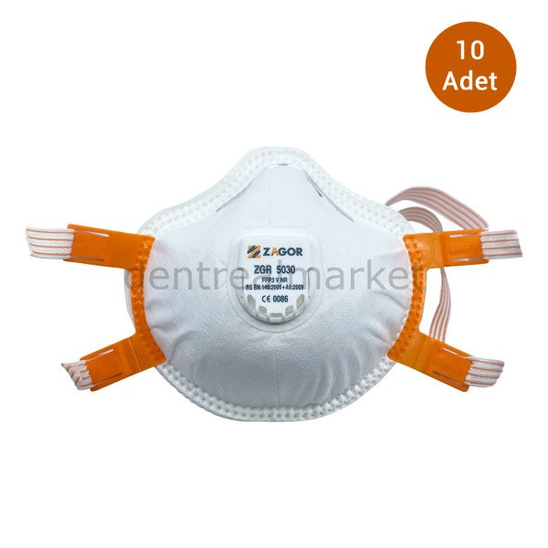 Zagor 5030 FFP3 Ventilli Solunum Maskesi - 10 Adet